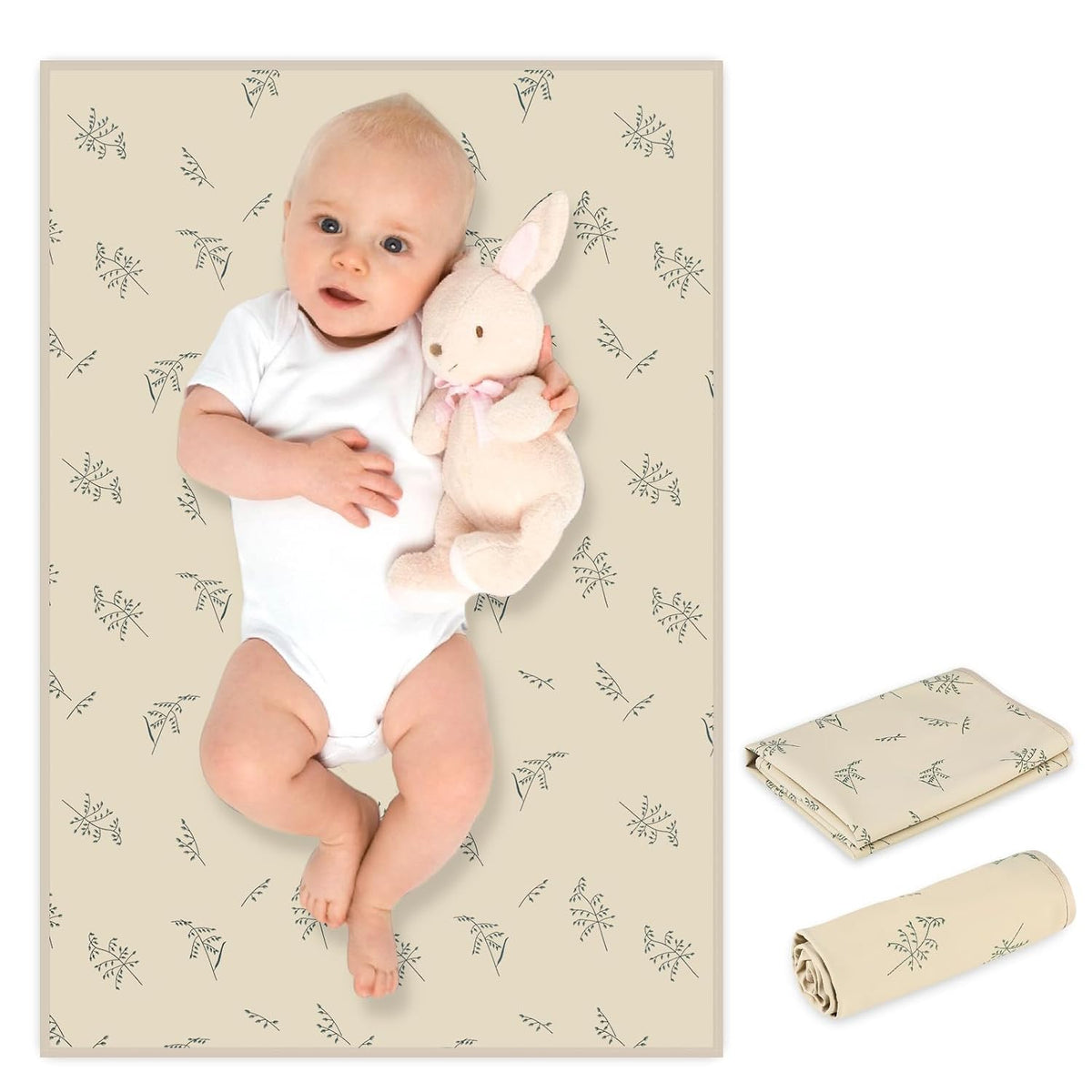 Wipeable Portable Changing Pad, PU Leather Diaper Changing Mat for Travel