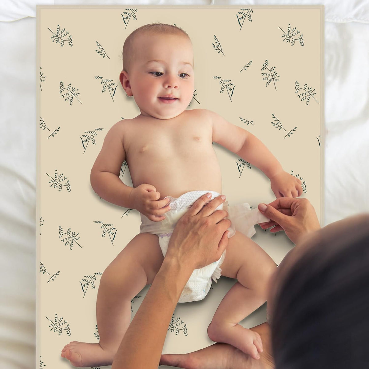 Wipeable Portable Changing Pad, PU Leather Diaper Changing Mat for Travel