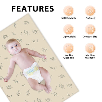 Wipeable Portable Changing Pad, PU Leather Diaper Changing Mat for Travel