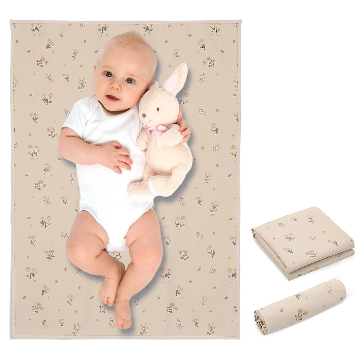 Wipeable Portable Changing Pad, PU Leather Diaper Changing Mat for Travel