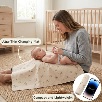 Wipeable Portable Changing Pad, PU Leather Diaper Changing Mat for Travel