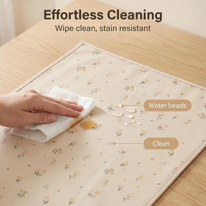 Wipeable Portable Changing Pad, PU Leather Diaper Changing Mat for Travel
