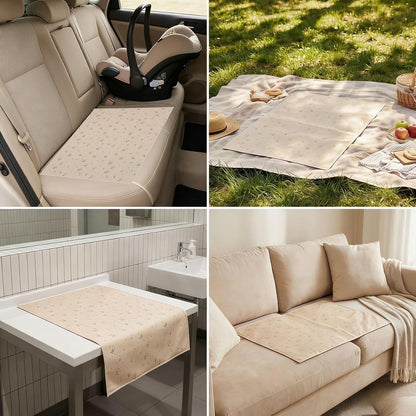 Wipeable Portable Changing Pad, PU Leather Diaper Changing Mat for Travel