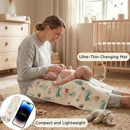 Wipeable Portable Changing Pad, PU Leather Diaper Changing Mat for Travel