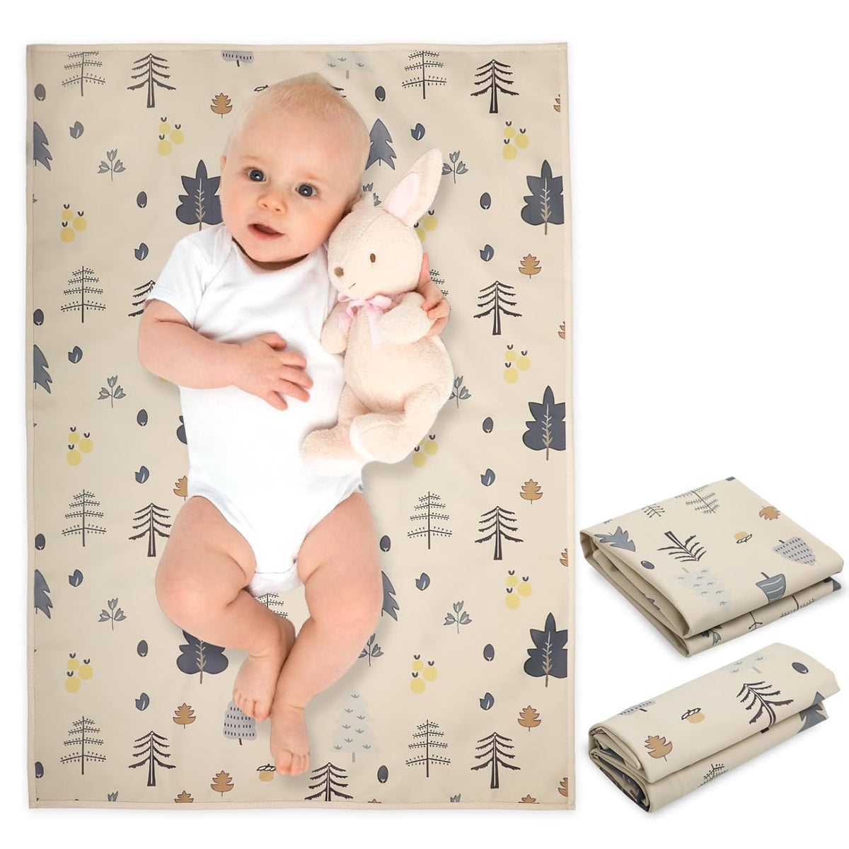 Wipeable Portable Changing Pad, PU Leather Diaper Changing Mat for Travel
