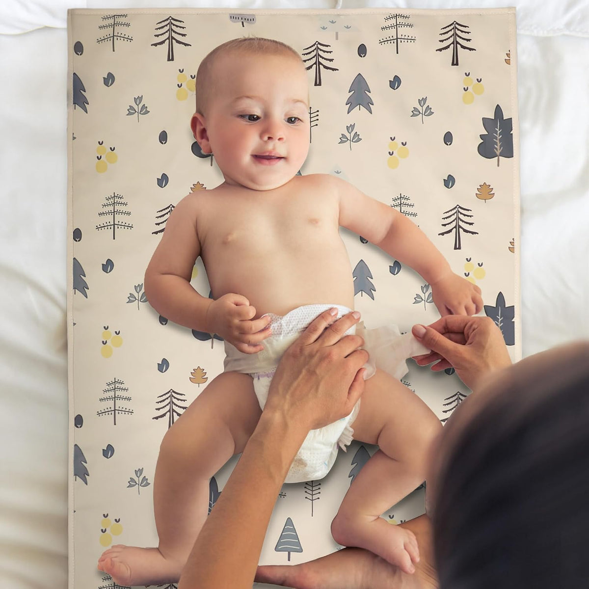 Wipeable Portable Changing Pad, PU Leather Diaper Changing Mat for Travel