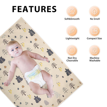 Wipeable Portable Changing Pad, PU Leather Diaper Changing Mat for Travel