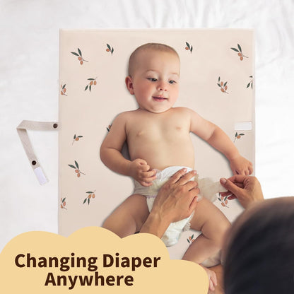 Wipeable Portable Changing Pad, PU Leather Diaper Changing Mat for Travel
