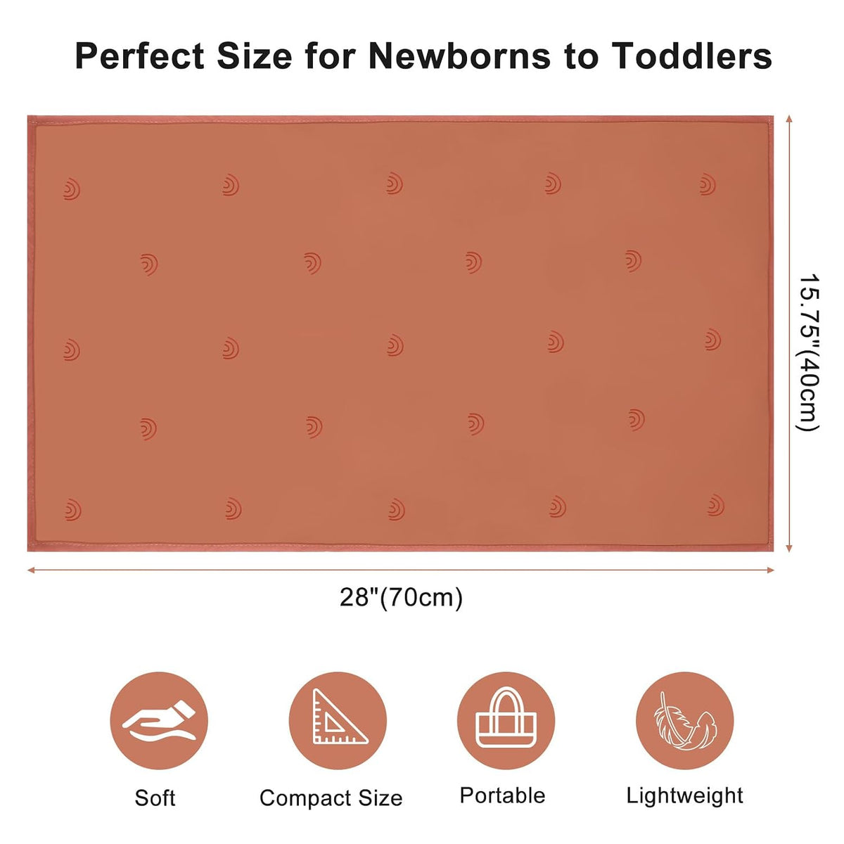 Wipeable Portable Changing Pad, PU Leather Diaper Changing Mat for Travel