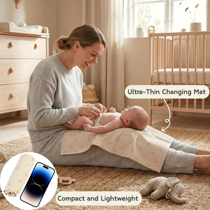 Wipeable Portable Changing Pad, PU Leather Diaper Changing Mat for Travel