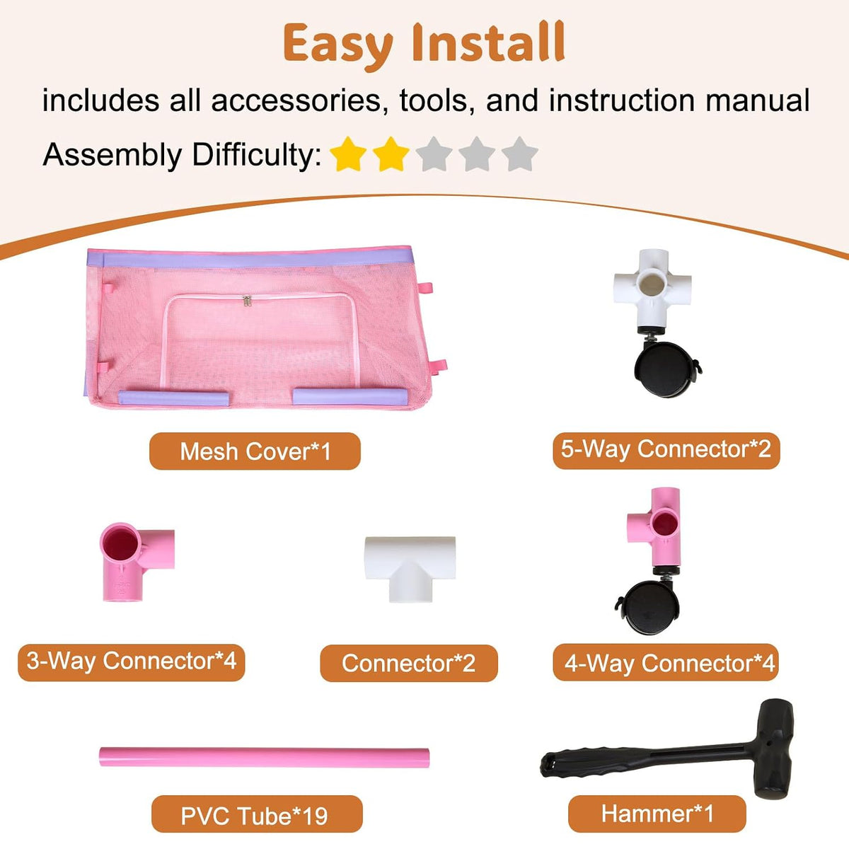 Toy Box for Girls Boys with See-Through Mesh & 360° Rotating Wheels