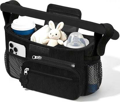 Femuar Universal Stroller Organizer, Stroller Caddy with Cup Holder