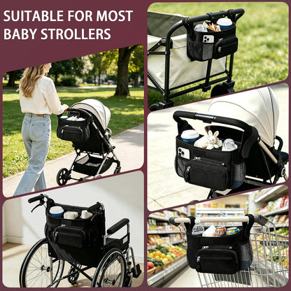 Femuar Universal Stroller Organizer, Stroller Caddy with Cup Holder