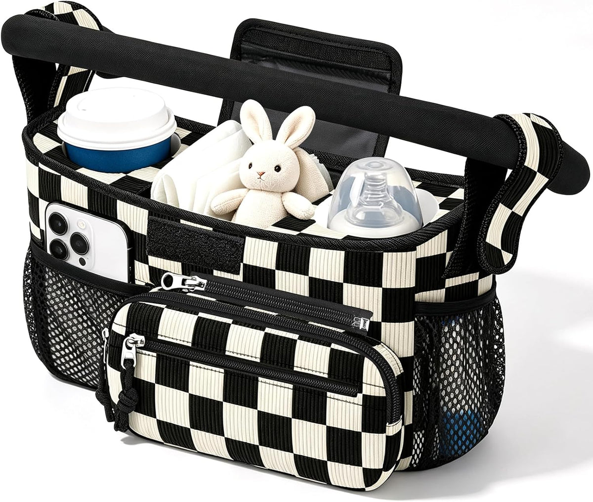 Femuar Universal Stroller Organizer, Stroller Caddy with Cup Holder