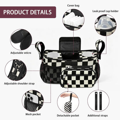 Femuar Universal Stroller Organizer, Stroller Caddy with Cup Holder