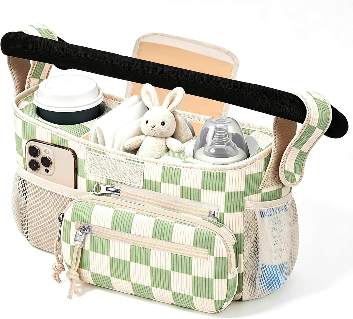Femuar Universal Stroller Organizer, Stroller Caddy with Cup Holder