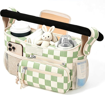 Femuar Universal Stroller Organizer, Stroller Caddy with Cup Holder