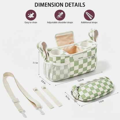 Femuar Universal Stroller Organizer, Stroller Caddy with Cup Holder