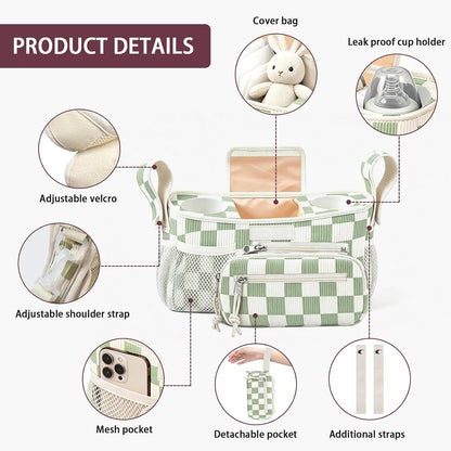 Femuar Universal Stroller Organizer, Stroller Caddy with Cup Holder