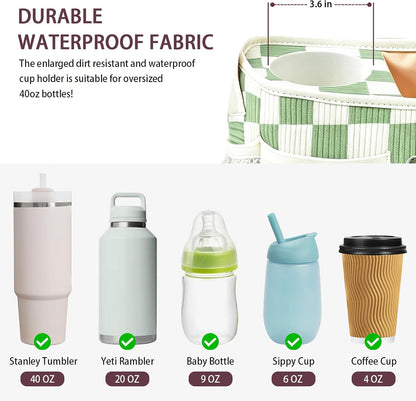 Femuar Universal Stroller Organizer, Stroller Caddy with Cup Holder