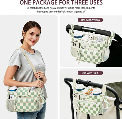 Femuar Universal Stroller Organizer, Stroller Caddy with Cup Holder