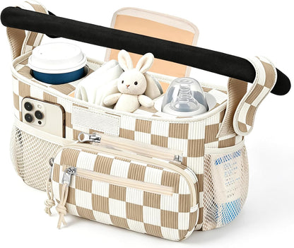 Femuar Universal Stroller Organizer, Stroller Caddy with Cup Holder