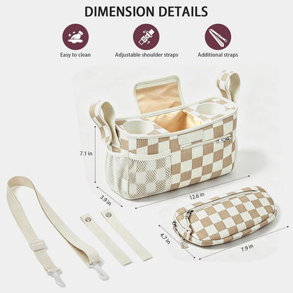 Femuar Universal Stroller Organizer, Stroller Caddy with Cup Holder