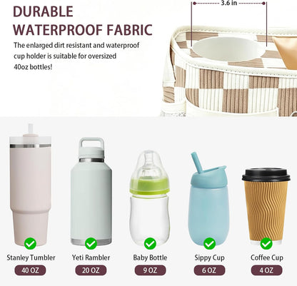 Femuar Universal Stroller Organizer, Stroller Caddy with Cup Holder