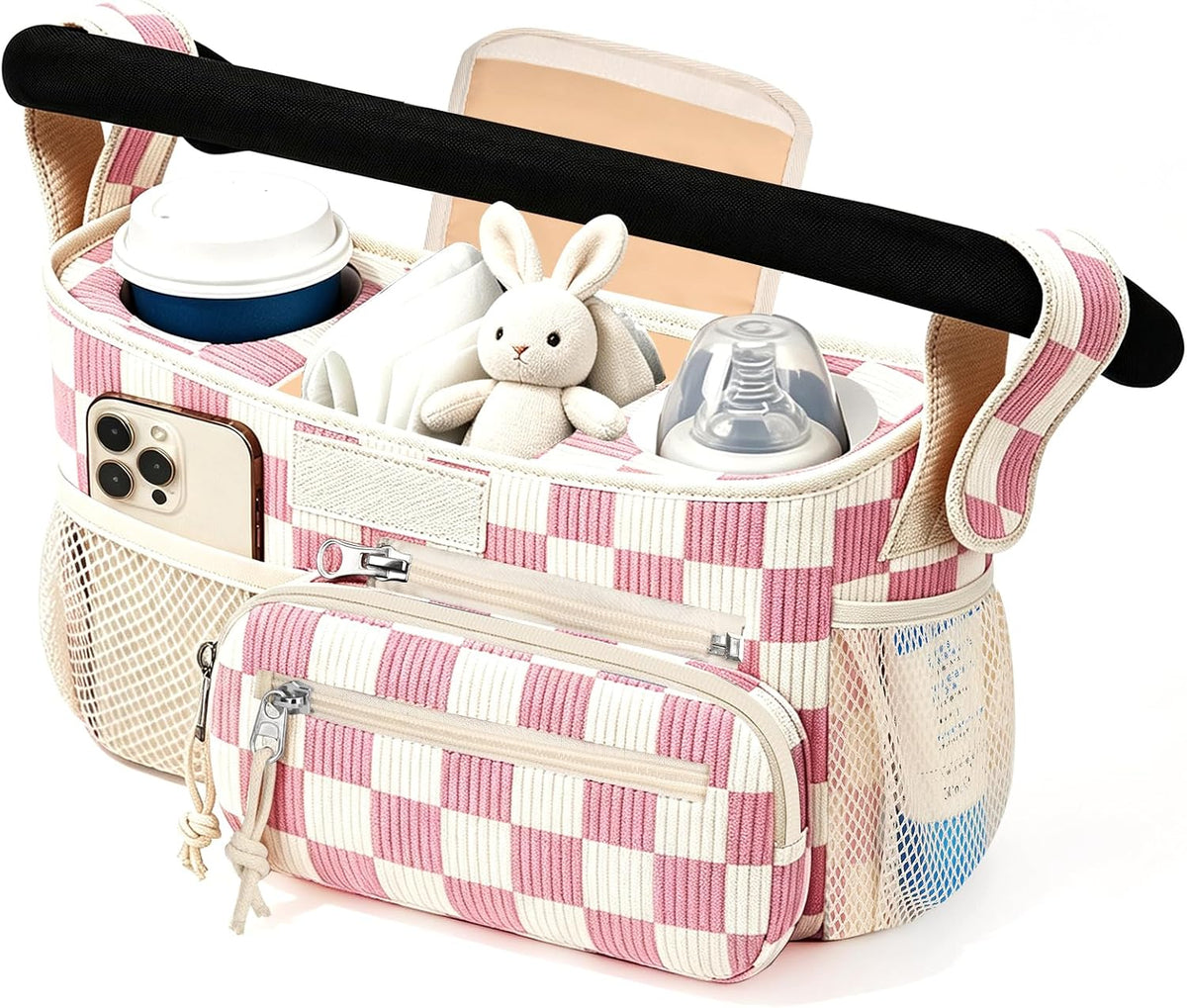Femuar Universal Stroller Organizer, Stroller Caddy with Cup Holder