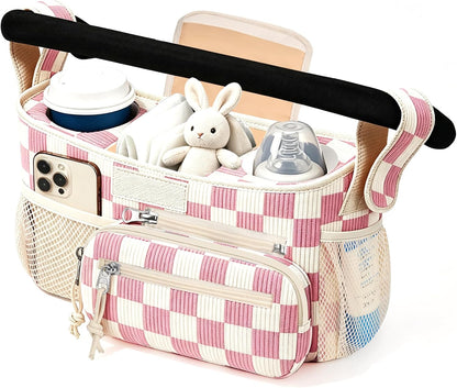 Femuar Universal Stroller Organizer, Stroller Caddy with Cup Holder