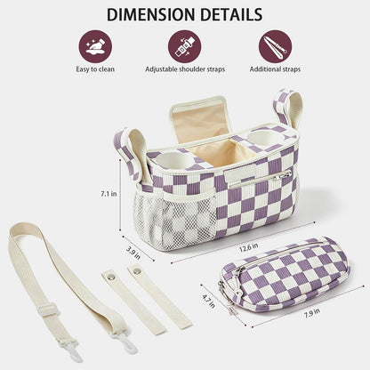 Femuar Universal Stroller Organizer, Stroller Caddy with Cup Holder