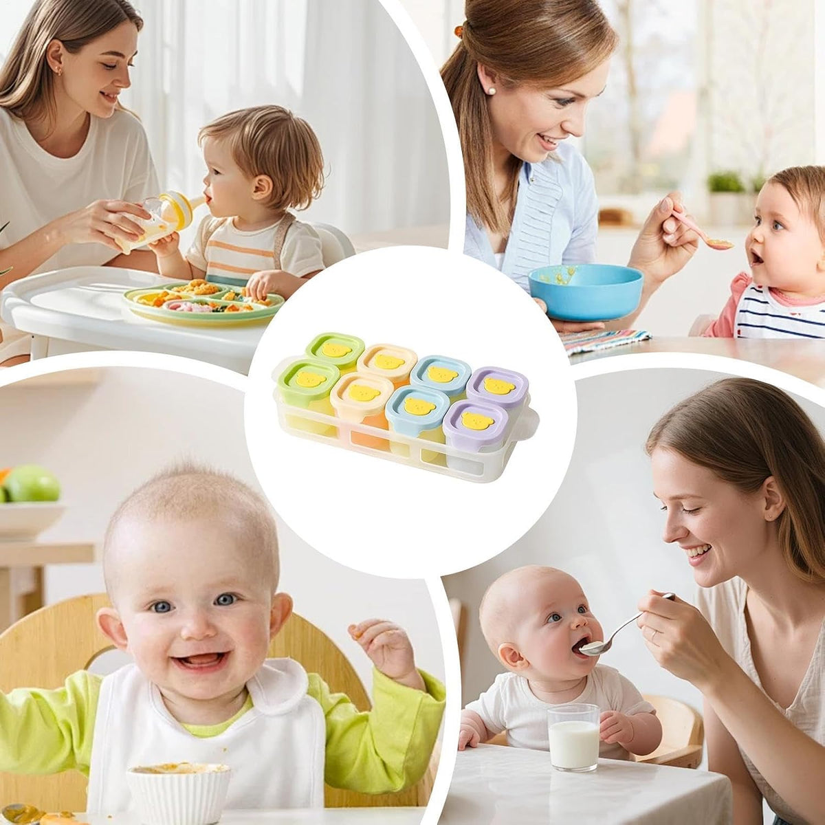 Freezer Trays 8 Pieces Nonstick with Storage
