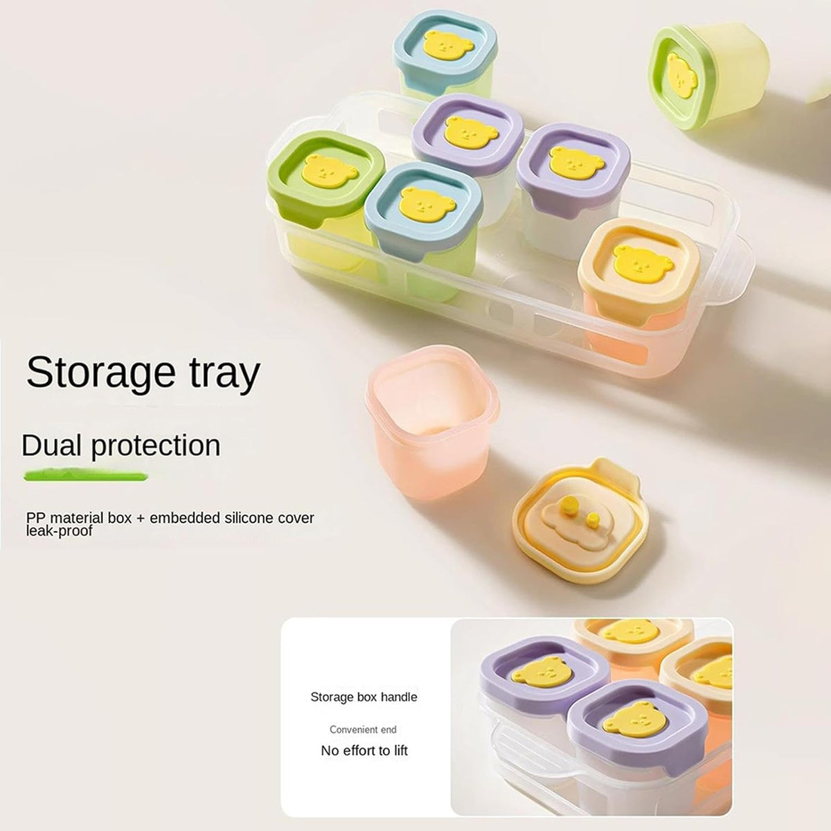 Freezer Trays 8 Pieces Nonstick with Storage