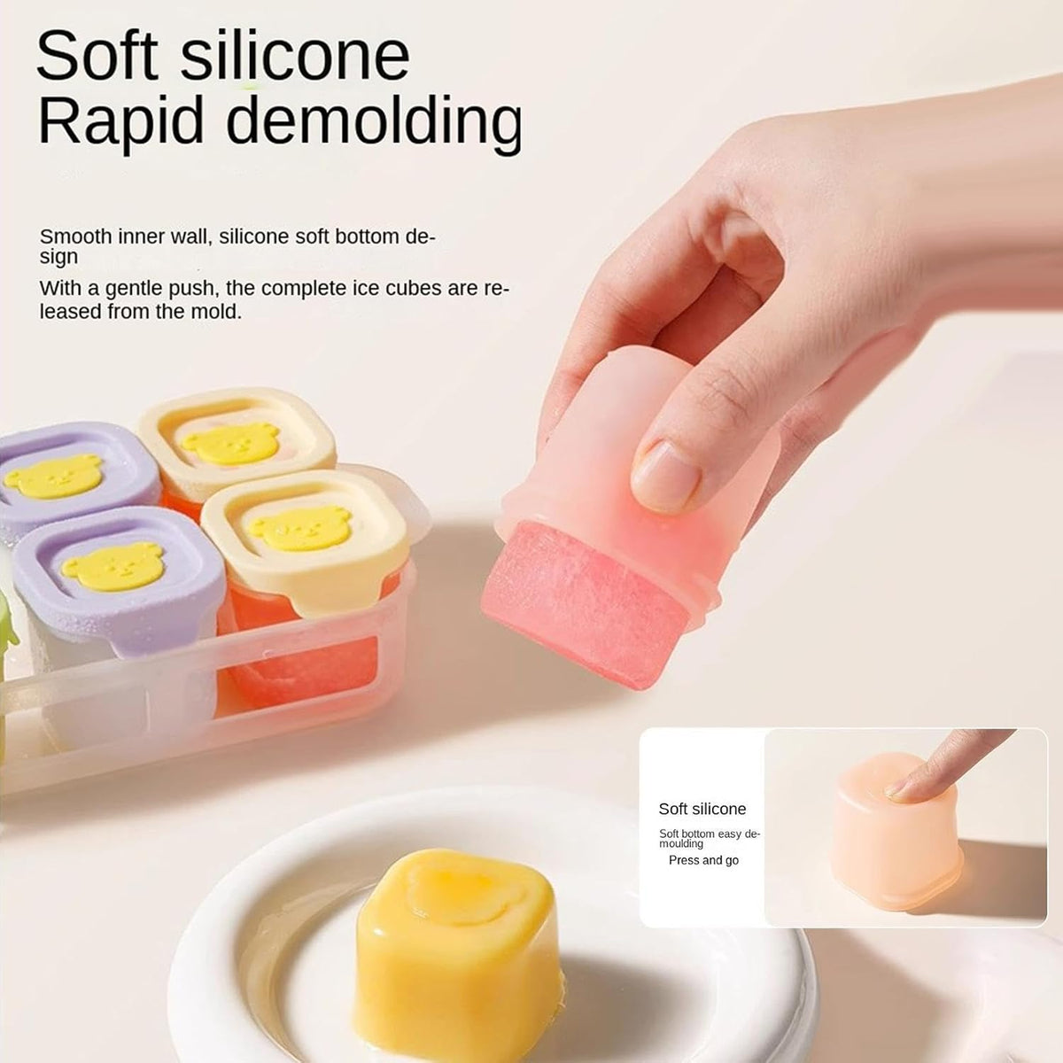 Freezer Trays 8 Pieces Nonstick with Storage