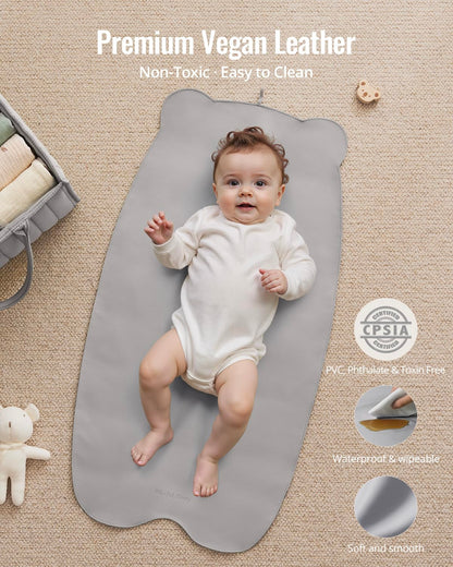 Waterproof Portable Baby Changing Pad, Light Green