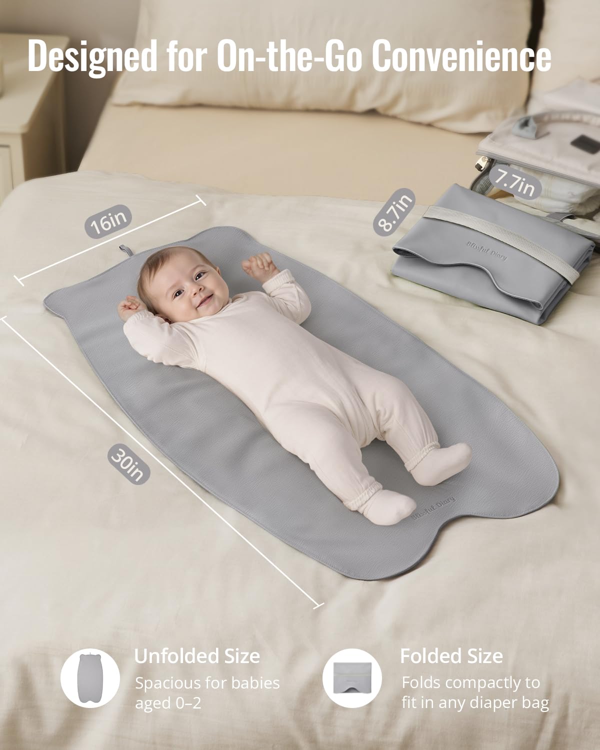 Waterproof Portable Baby Changing Pad, Light Green