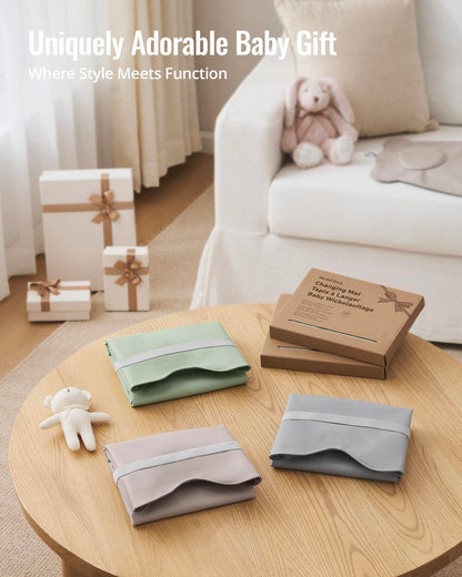 Waterproof Portable Baby Changing Pad, Light Green