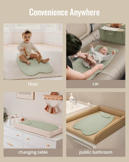 Waterproof Portable Baby Changing Pad, Light Green