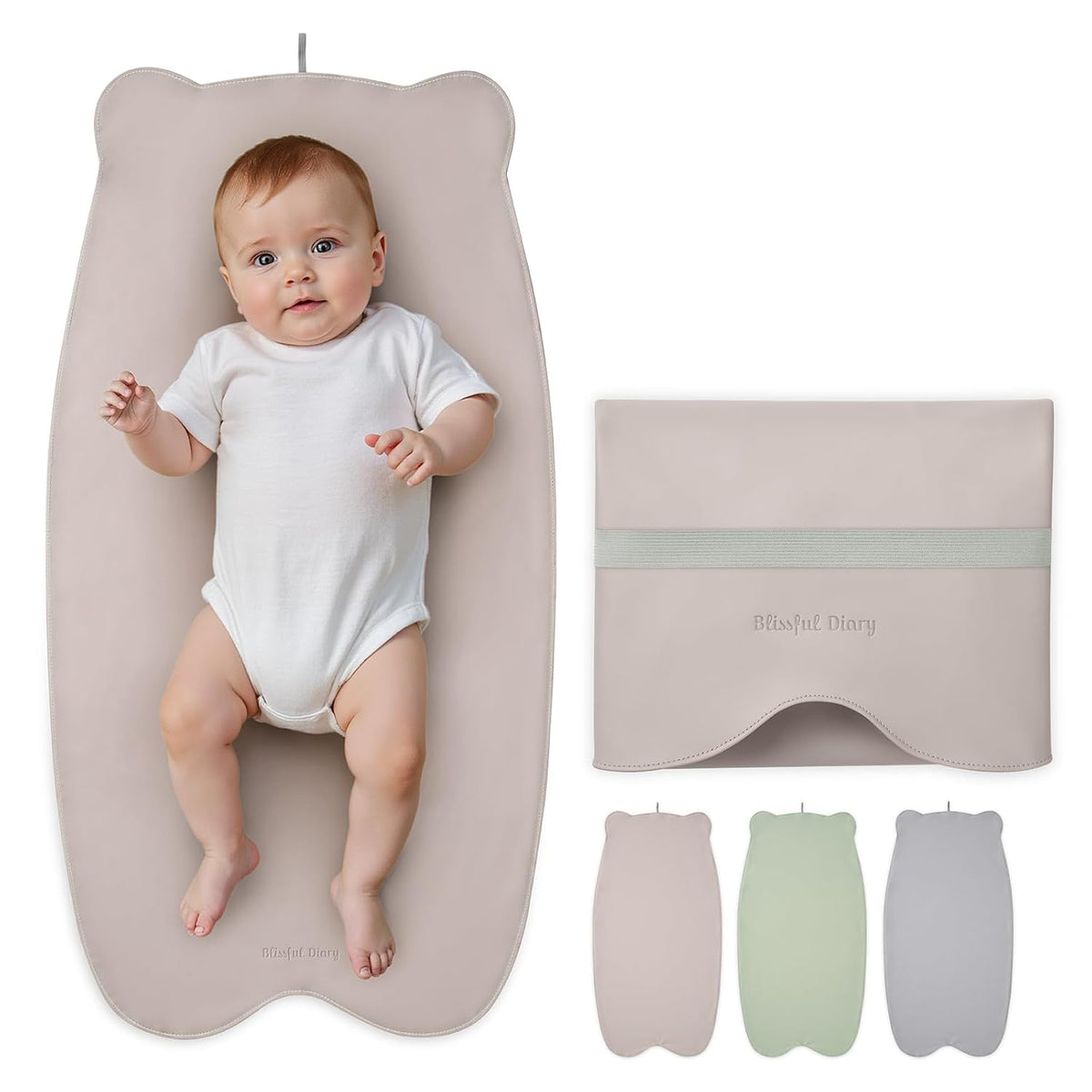 Waterproof Portable Baby Changing Pad, Light Green