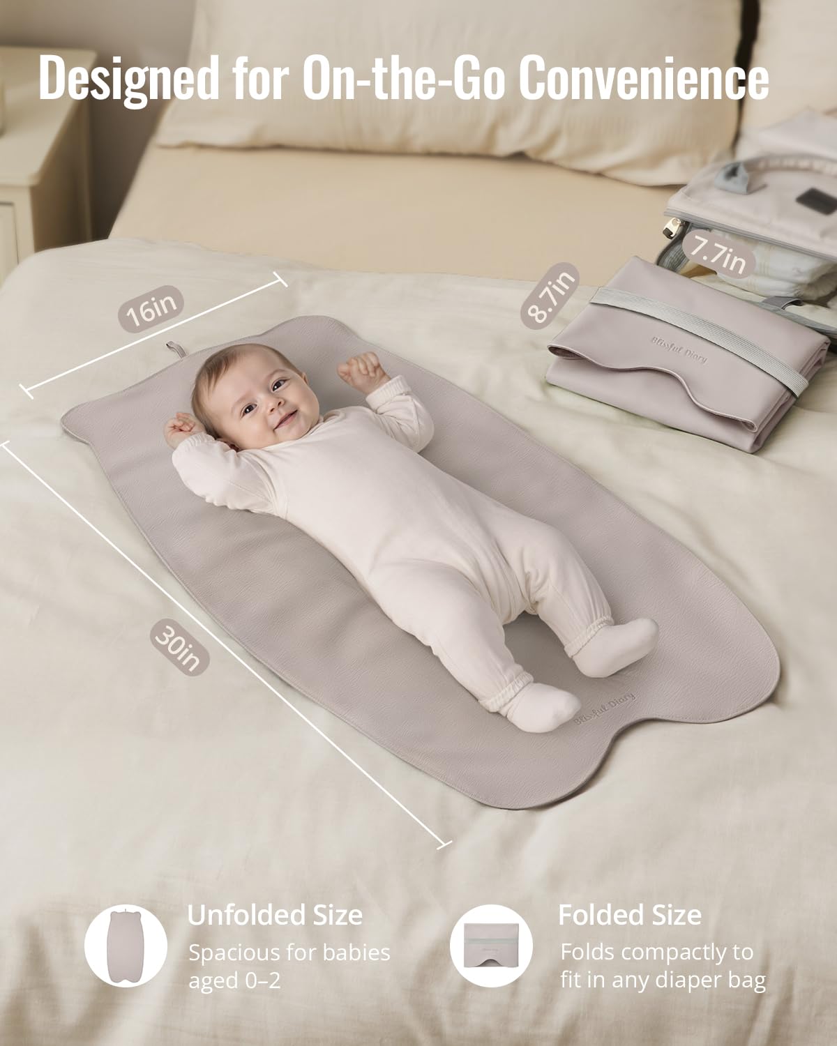 Waterproof Portable Baby Changing Pad, Light Green