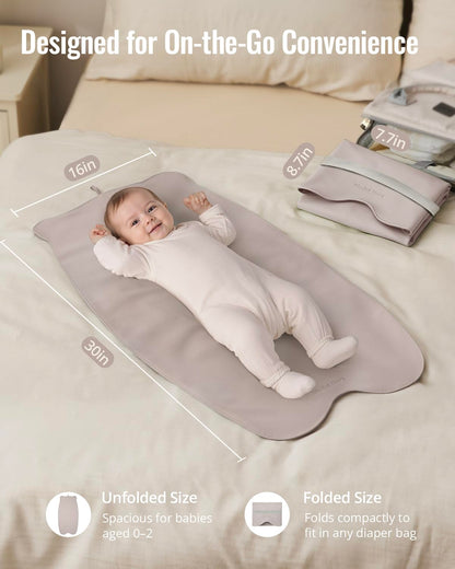 Waterproof Portable Baby Changing Pad, Light Green