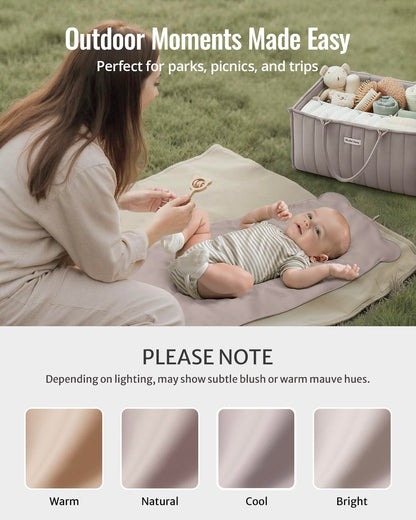 Waterproof Portable Baby Changing Pad, Light Green