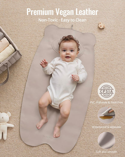 Waterproof Portable Baby Changing Pad, Light Green