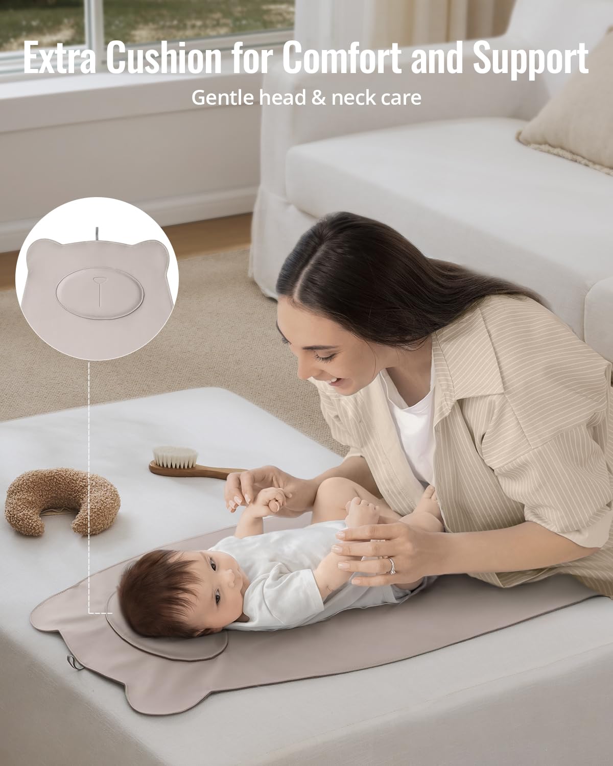 Waterproof Portable Baby Changing Pad, Light Green