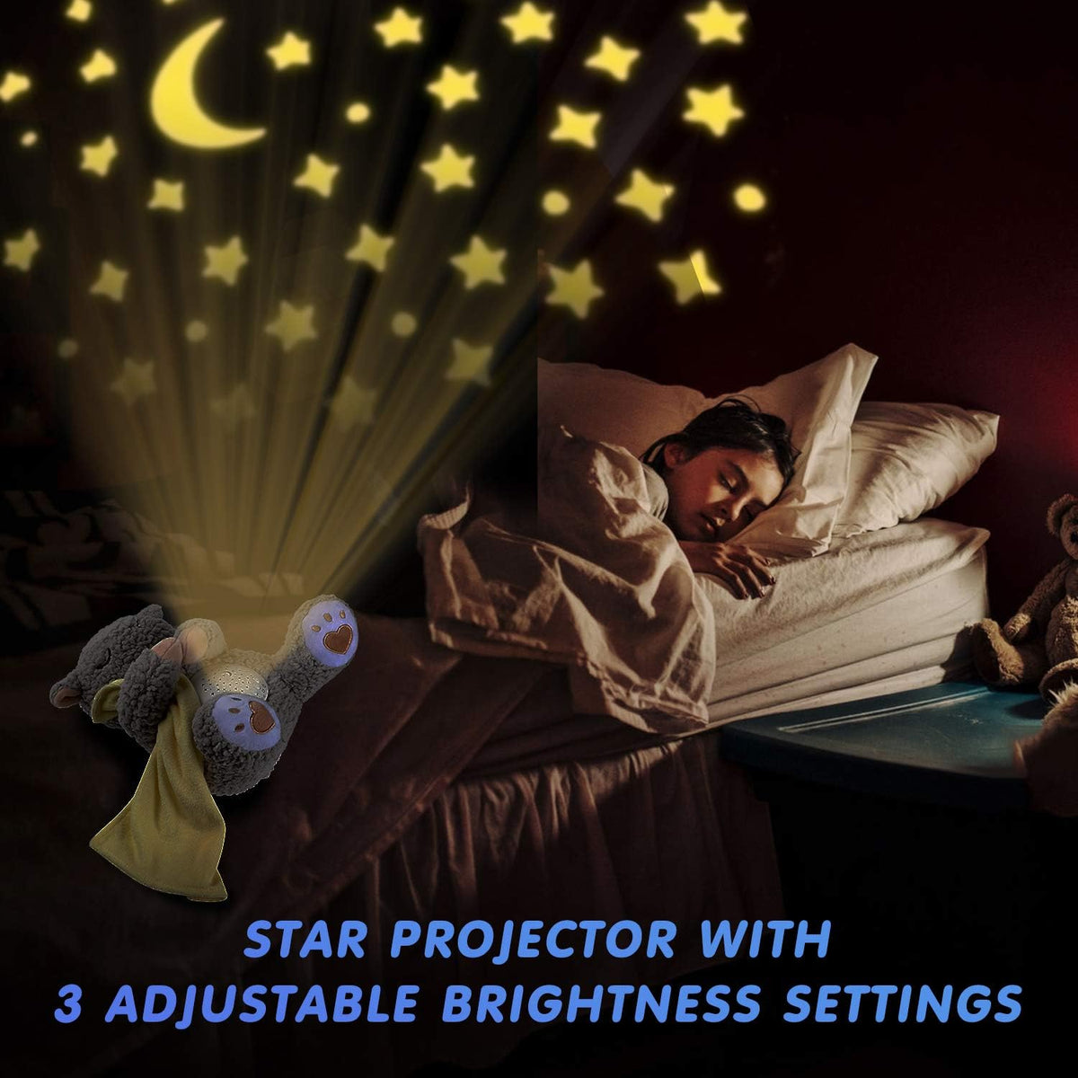 Baby White Noise Machine Stuffed Animal Toy, Mom's Heartbeat Lullabies Sheep Sleep Soother, Nursery Decor Night Light Projector, Toddler Crib Sleeping Aid, Babies Shower Gifts Portable