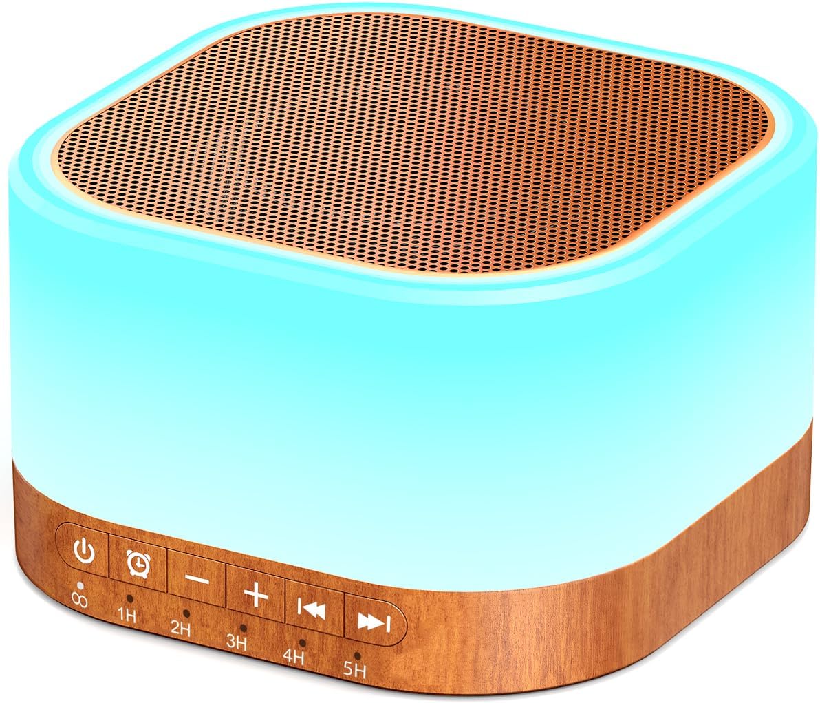 Sound Machine White Noise Machine with 25 Soothing Sounds 12 Colors Light with 10 Adjustable Levels 32 Adjustable Volumes 5 Timers Portable Sleep Machine for Adults Kids Baby (Wood)