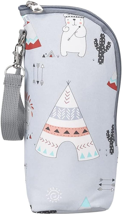 Infant Bottle Warmer - Portable Milk Bottle Bag, Insulated, Keeps Warm, Carrying Sleeve Pouch for Newborn Toddler Baby Bottles