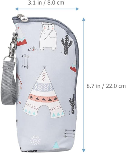 Infant Bottle Warmer - Portable Milk Bottle Bag, Insulated, Keeps Warm, Carrying Sleeve Pouch for Newborn Toddler Baby Bottles
