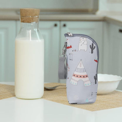 Infant Bottle Warmer - Portable Milk Bottle Bag, Insulated, Keeps Warm, Carrying Sleeve Pouch for Newborn Toddler Baby Bottles