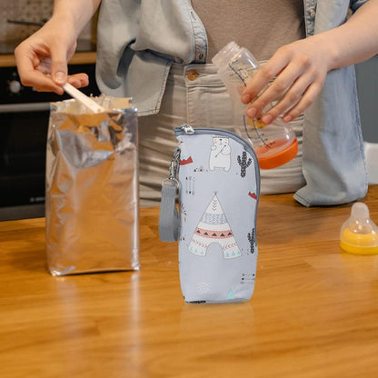 Infant Bottle Warmer - Portable Milk Bottle Bag, Insulated, Keeps Warm, Carrying Sleeve Pouch for Newborn Toddler Baby Bottles